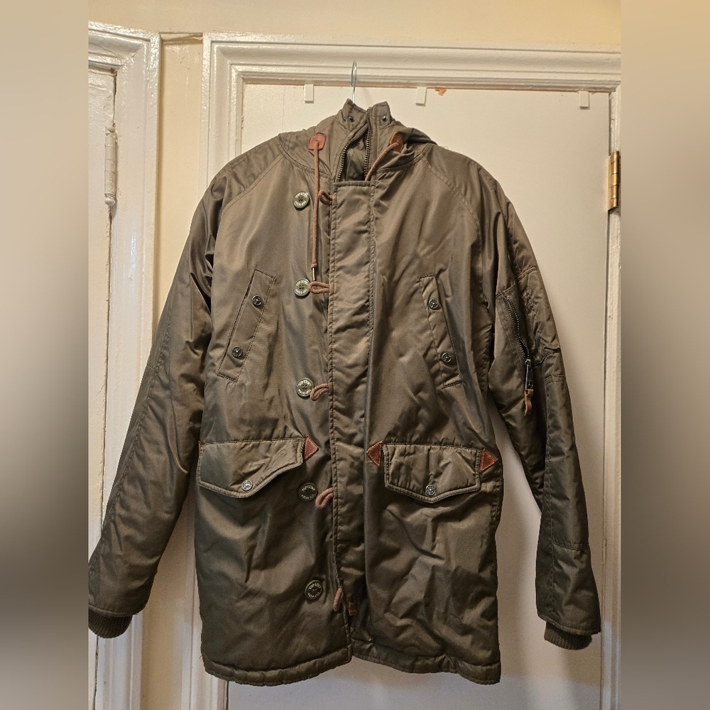 Men's Rugged Military Field Jacket in Olive